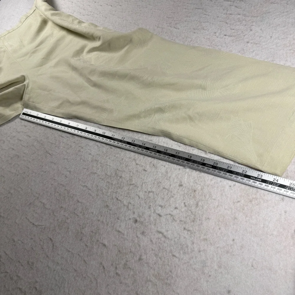 Tommy Bahama Silk Seashell Jacquard Wide Leg Pants Beige Womens 14 Side Zip